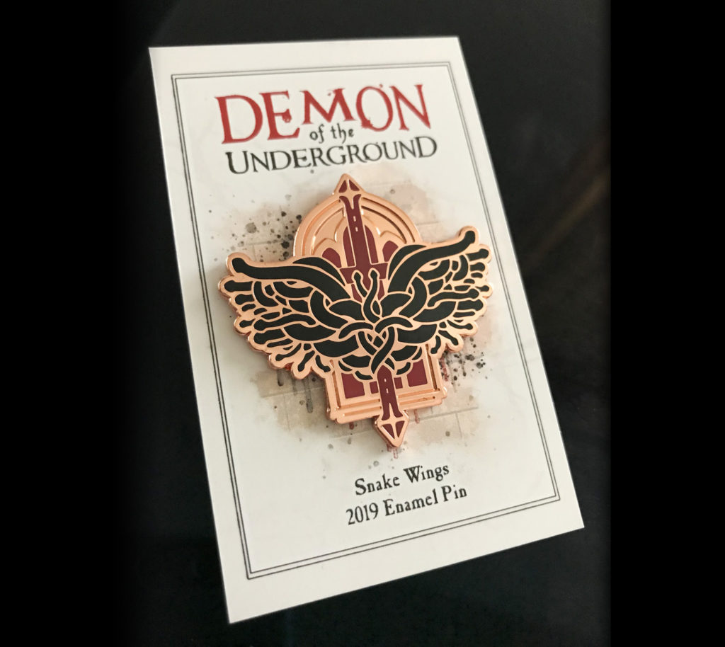 Demon of the Underground Snake Wings Enamel Pin